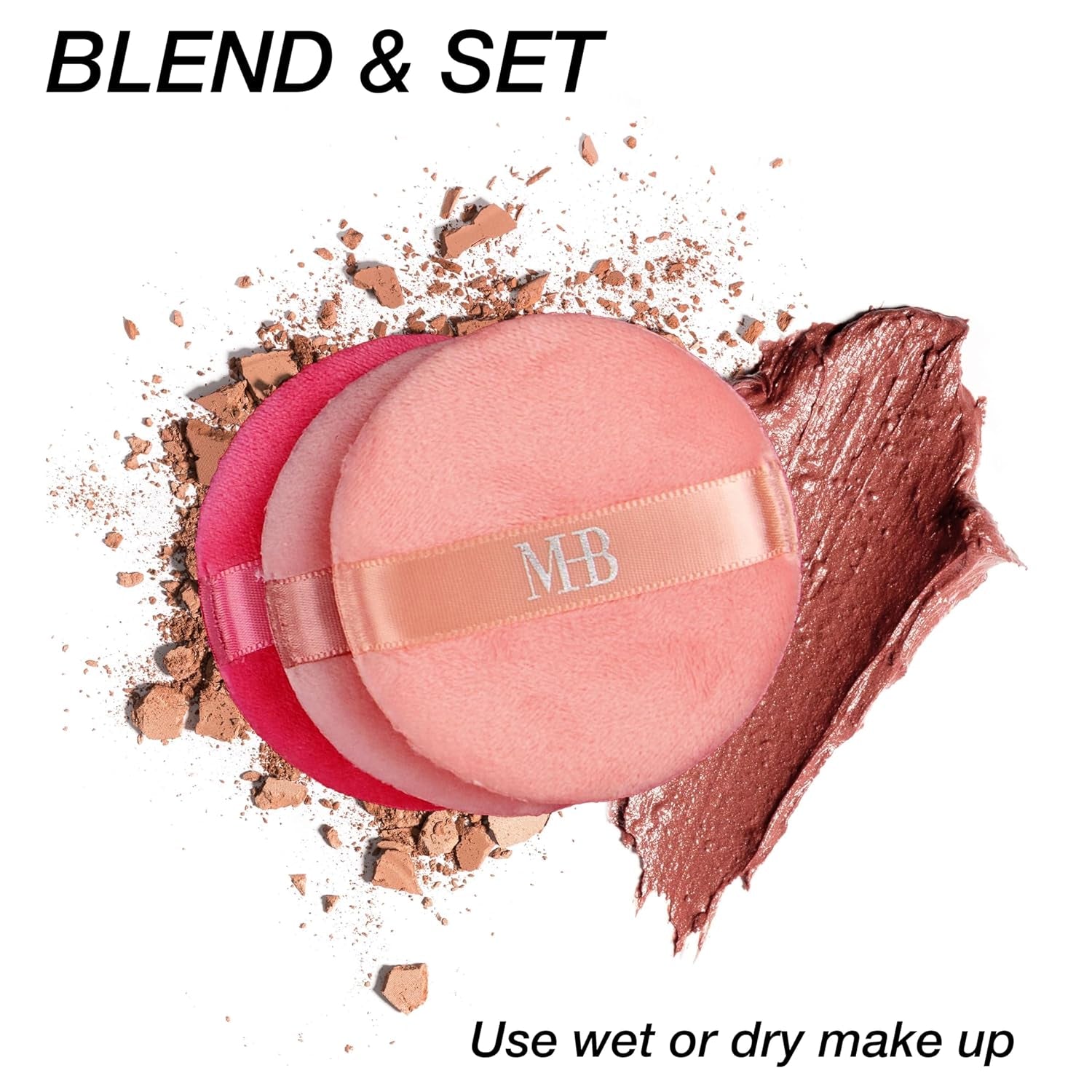 8Pc round Beauty Buff Blender Set - Flawless Finish Makeup Sponges | Blending & Setting. Cosmetic Beauty Puff Applicators. Pro Makeup Tools & Accessories