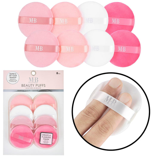 8Pc round Beauty Buff Blender Set - Flawless Finish Makeup Sponges | Blending & Setting. Cosmetic Beauty Puff Applicators. Pro Makeup Tools & Accessories